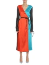 ATTICO ATTICO COLOUR BLOCK WRAP DRESS