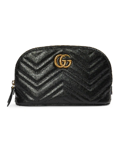 Gucci Gg Marmont Black Leather Cosmetics Case