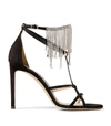 JIMMY CHOO BIJOU 100 SUEDE SANDALS,15407245