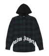 PALM ANGELS OVERSIZED HOODED CHECK SHIRT,15512131