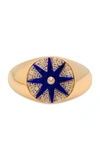 COLETTE JEWELRY WOMEN'S CLASSIC 18K YELLOW-GOLD; LAPIS AND DIAMOND SIGNET RING,828232