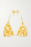 Eres Starfish Printed Triangle Bikini Top In Saffron
