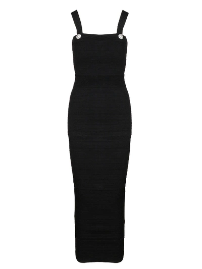 Balmain Ribbed Tight Dress In Black