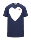Comme Des Garçons Play Heart-print Cotton T-shirt In Blue