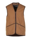 Barbour Sleeveless Tailored Jacket With Textured Fabric And Contrasting Trim In Brown