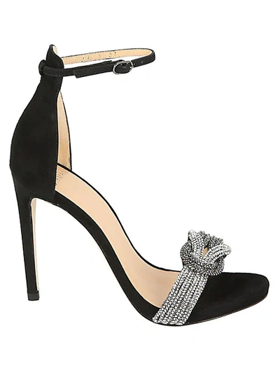 Alexandre Birman Sizzle Embellished Suede Sandals In Black