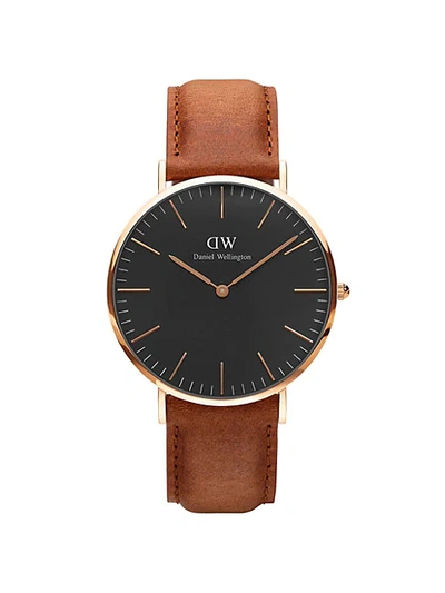 Daniel Wellington Classic Durham Rose Goldtone Stainless Steel & Leather-strap Watch