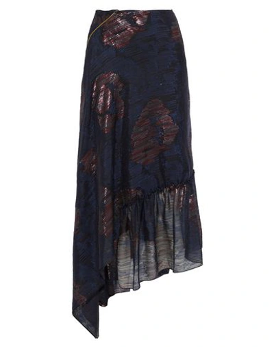 Roland Mouret Midi Skirts In Dark Blue