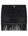 LIU •JO LIU •JO WOMAN DENIM SKIRT BLACK SIZE 26 COTTON, ELASTANE,42800011WH 7