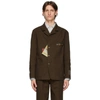 GUCCI GUCCI BROWN COTTON CARDBOARD LABELS JACKET