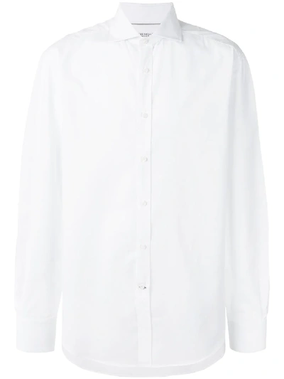 Brunello Cucinelli Pointed Collar Cotton Shirt In White