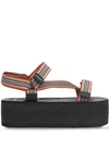 BURBERRY ICON STRIPE PLATFORM SANDALS