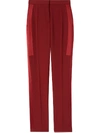 Burberry High-waisted Side Stripe Trousers In Red
