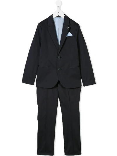Emporio Armani Kids' Formal Two-piece Suit In Blue