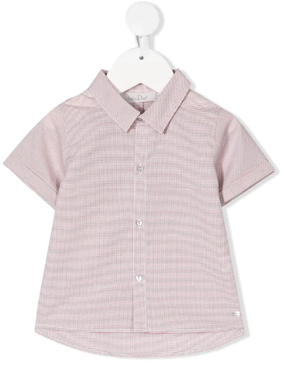 Baby Dior Babies' Micro-pattern Shirt In Grey