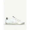 GOLDEN GOOSE GOLDEN GOOSE WOMEN'S CREAM COMB WOMEN'S SUPERSTAR W5 LEATHER TRAINERS,99093846