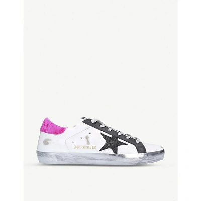Golden Goose Superstar W5 Leather Trainers In White/blk