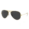 Ray Ban Aviator Classic Sunglasses Legend Gold Frame Black Lenses Polarized 62-14 In Gold