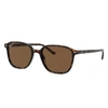 RAY BAN LEONARD SUNGLASSES TORTOISE FRAME BROWN LENSES POLARIZED 53-18