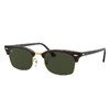 Ray Ban Clubmaster Square Legend Gold Sunglasses Mock Tortoise Frame Green Lenses 52-21 In Mock Tortoise
