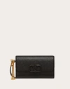 VALENTINO GARAVANI VALENTINO GARAVANI GRAINY CALFSKIN VSLING CLUTCH WITH SHOULDER STRAP