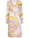 EMILIO PUCCI ABSTRACT PRINT WRAP DRESS