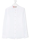 Mc2 Saint Barth Teen Pati Band-collar Shirt In White