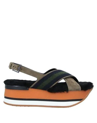 Hogan Sandals In Green