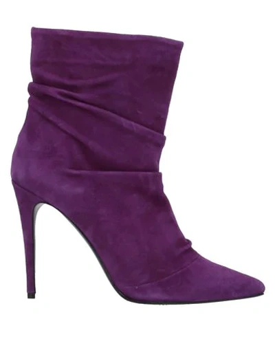 Wo Milano Ankle Boot In Purple