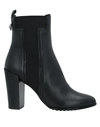 TOD'S TOD'S WOMAN ANKLE BOOTS BLACK SIZE 10.5 SOFT LEATHER, ELASTIC FIBRES,11902271DB 10