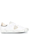 Philippe Model Contrasting Croc-effect Sneakers In White