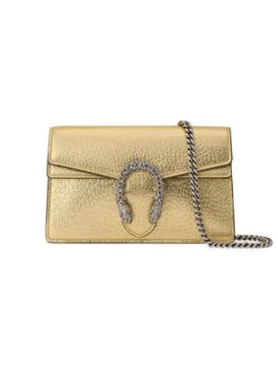 Gucci Dionysus Super Mini Gold Leather Cross-body Bag