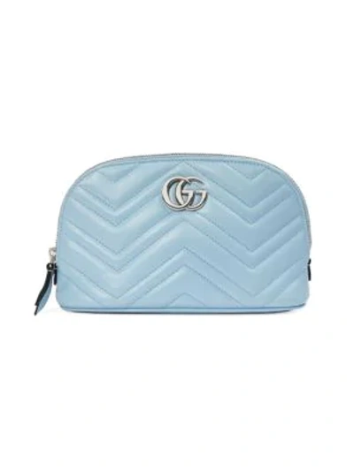 Gucci Women's Gg Marmont Large Cosmetic Case In Blue