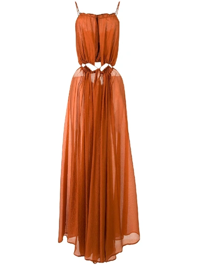 Cult Gaia Thera Cut-out Detail Silk Dress In Orange