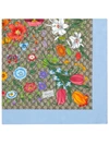 Gucci + Net Sustain Printed Organic Silk-twill Scarf In Blue