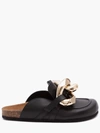 Jw Anderson J. W. Anderson Chain Loafers With Prominent Silver Chain Detail In Black