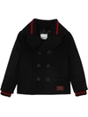 BURBERRY DETACHABLE KNIT-COLLAR COAT