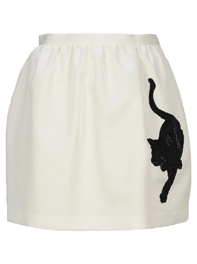 Undercover Sequins Cat Skirt In White