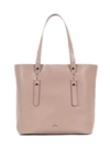 Hogan Beige Leather Shopping Bag In Pink