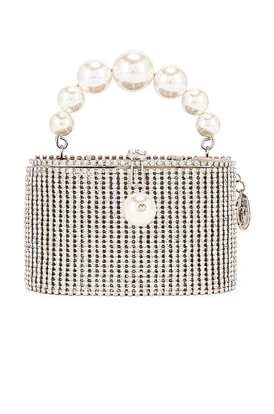 Rosantica Super Holli Bag In Palladium  Crystals & Pearls