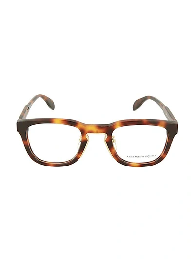 Alexander Mcqueen 50mm Square Optical Glasses In Brown Transparent