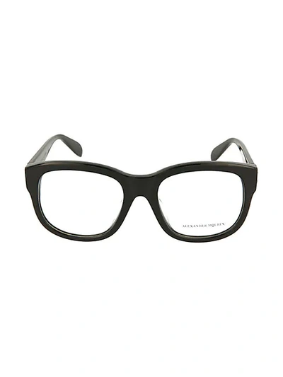 Alexander Mcqueen 54mm Square Optical Glasses In Black
