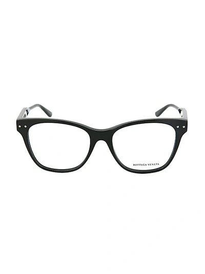 Bottega Veneta Novelty 52mm Square Optical Glasses In Black