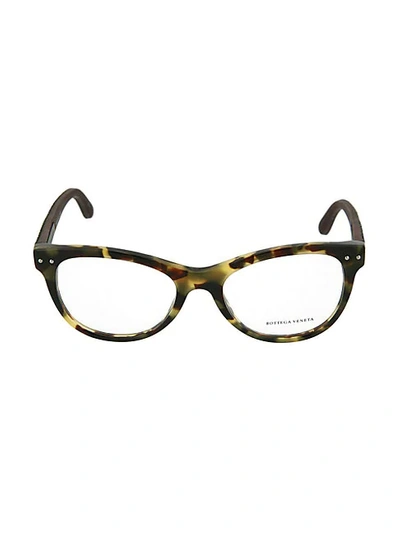 Bottega Veneta 50mm Cat Eye Optical Glasses In Havana Black