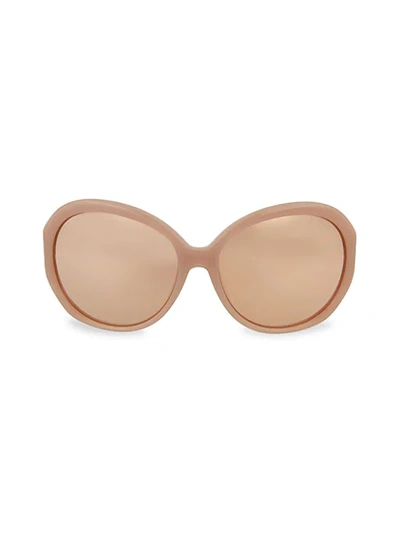 Linda Farrow Novelty 61mm Oversized Round Sunglasses In Dusky Rose