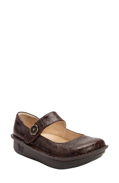 Alegria Paloma Platform Mary Jane In Flutter Chocolate Leather
