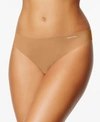 Calvin Klein Women's Invisibles Thong Underwear D3428 In Bronzed (nude 3)