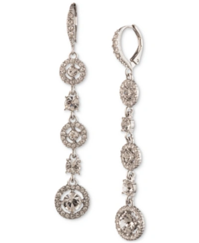 Givenchy Silver-tone Crystal Linear Drop Earrings
