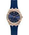 GUESS WOMEN'S BLUE SILICONE STRAP WATCH 36MM