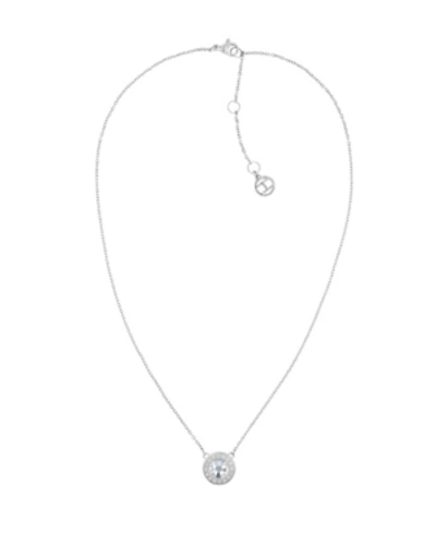 Tommy Hilfiger Women's Silver-tone Stainless Steel Stone Necklace